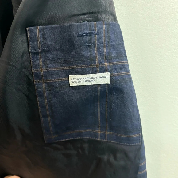 CLOSED Sz L Window  Pane Plaid Zip Up Patch Pockets Turned Collar Lined Shacket - Picture 10 of 15